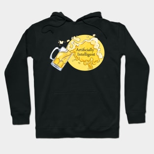 Funny Artificial Intelligence Spilled Beer Drinking Color Hoodie